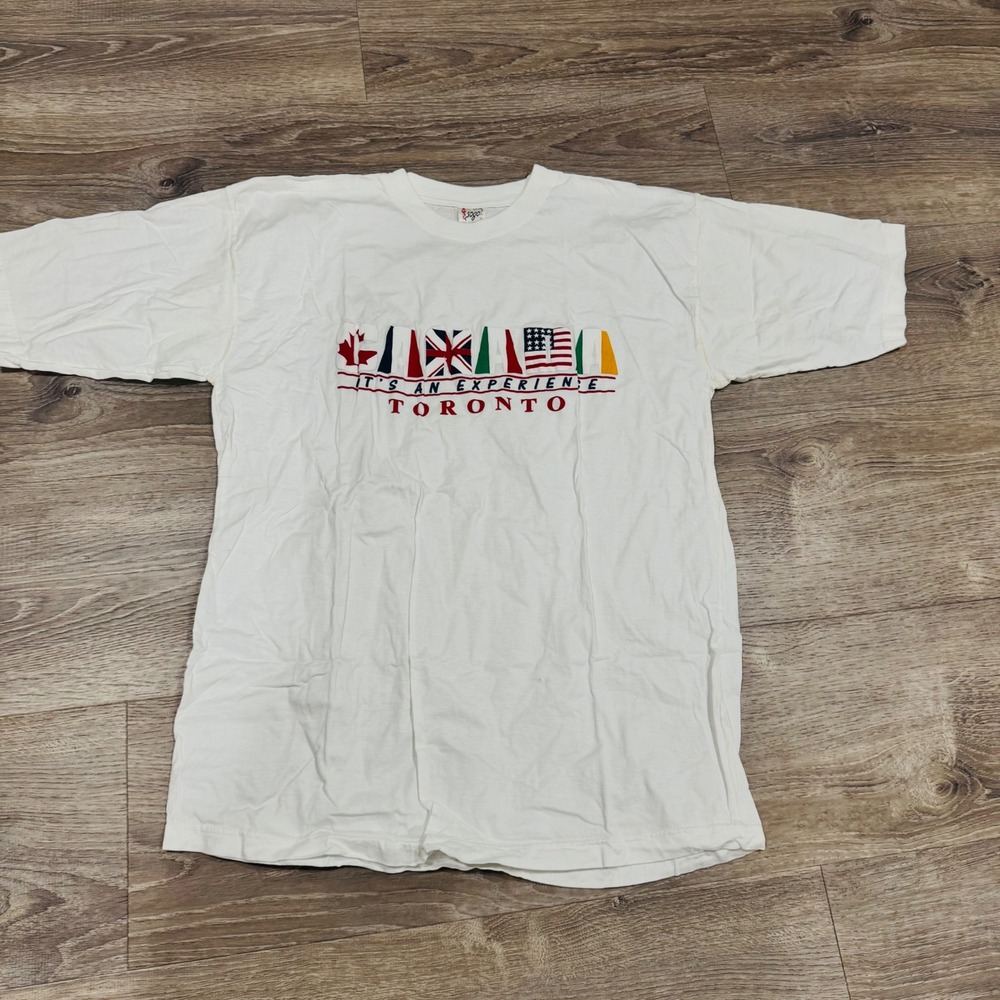 Sogo T Shirt Mens L White Toronto Flags Its An Experience Vintage Single Stitch